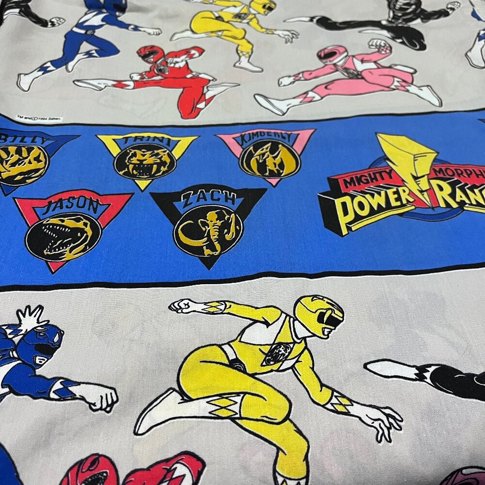 Vintage Saban 1994 Mighty Morphin Power Rangers Curtain (L) 60 inches X (W) 43